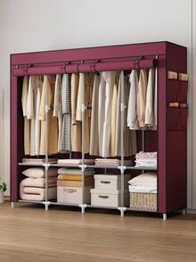 Freestanding Clothing Closet, Reinforced Steel Frame For Bedroom, Rental, Dorm, Storage Cabinet Armoire Wardrobe Rack