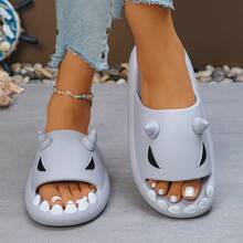 青少年恶魔拖鞋，厚底室内家居浴室淋浴凉鞋，夏季耐磨休闲拖鞋