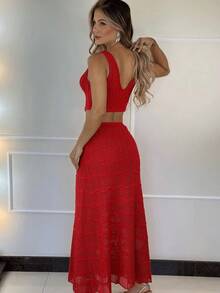 Octavia Dress - Red - View 2