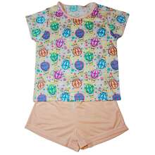 Pijama Juvenil Menina Curto - Multicolorido - Visão 5