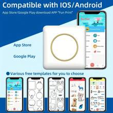 迷你口袋打印机，无线连接，自动检测耗材大小，兼容智能手机和电脑，学生必备！迷你照片打印机，打印学习资料/笔记/错题，方便快捷！学习笔记、解剖图、照片、日记的理想礼物，附赠一卷纸