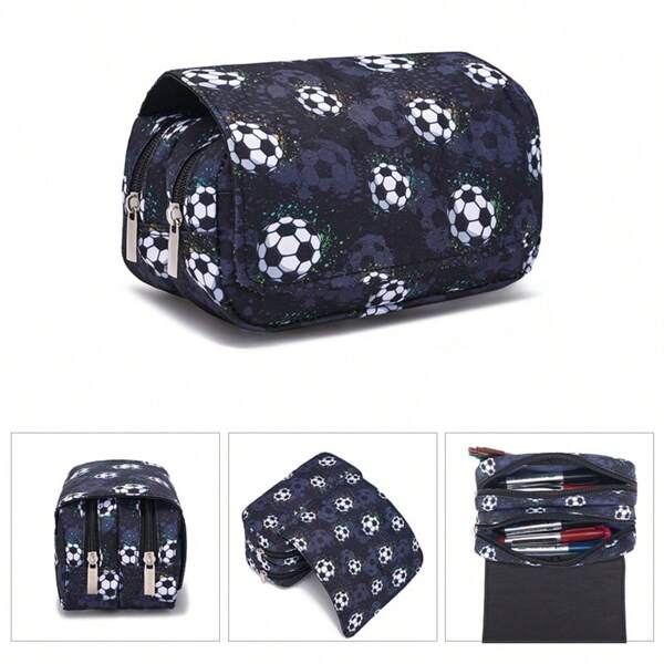 Pencil Case For Boys And Girls, Double-Sided Pattern Pencil Case, Large Storage Wallet Card Case,Compartment Pencil Case For School Students,School Supplies,Back To School