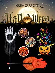 2 件 - 万圣节派对捣蛋袋、捣蛋礼品糖果袋、万圣节快乐糖果袋，用于生日派对装饰、万圣节装饰用品（约 54 厘米）