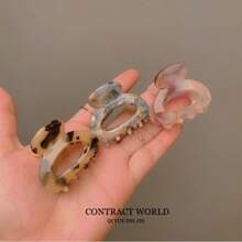 4pcs Fashion Acetate Contrast Color Hair Clips, Suitable For Daily Wear & Hair Decoration Hair Accessories Elegant Claw Clips