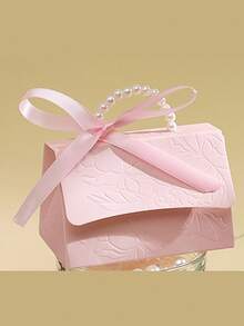 Caja de regalo con 10 piezas de brazaletes de perlas para boda - Elegante empaquetado tipo dulce con asa para despedida de soltera, regalos de fiesta