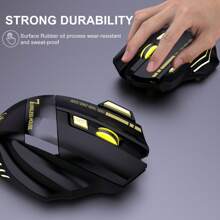 1pc New USB Wireless Mouse With Colorful Light, 2.4G Optical Mouse, Rechargeable Plug And Play, Suitable For Home And Office Use