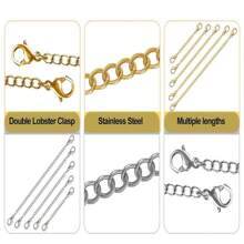 5pcs(5-15cm) Rose Gold Necklace Extenders, Alloy Necklace Extenders For Necklaces, Delicate Necklace Extender Chain Set For Women Necklaces, Bracelets, Anklets And All Kinds Of DIY Jewelry Making