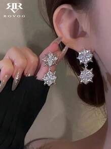 1 par de pendientes de lujo con diseño de estrella de mar y flor, con incrustaciones de resina, estilo minimalista elegante, adecuado para mujer en vacaciones, fiestas y uso casual