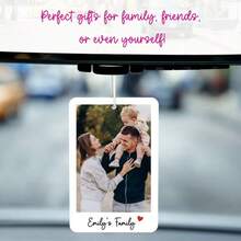 Customized Photo Hanging Decoration, Car Decor Tag, Personalized Family Photo Wall Hanging Ornament, Custom Photo, Personalized Text, DIY, Family Blessings, Reminder, Cozy Car Accessory, Car Interior, Father's Day Gift, For Yourself/Baby Shower/Birthday/Mother's Day/Father's Day/Anniversary/Graduation/Christmas Stocking Filler - Multicolor - View 2