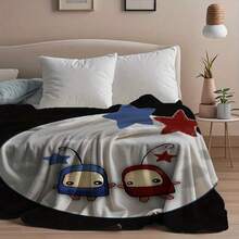 1 件 Ilomilo 卡通 Billie 印花法兰绒毛毯 - 柔软、轻盈、充满活力的人物设计 - 非常适合情人节、复活节、斋月、婚礼和春夏季装饰 - 100% 涤纶，250-300 克，现代风格，适合沙发或床上使用，床上午睡毯 | 现代毛毯 | 优质数码印花 - 彩色 - 查看 5