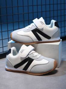 1 Pair Kids Running Shoes, Thick Sole Fashion Chunky Sneakers, Boys & Girls Lightweight Sneakers, Suitable For All Seasons - White - View 1