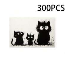 1/4/6/Stück kreatives abstraktes Tischset aus Leinen mit einfachem Katzenmuster, Größe 30 x 45 cm/12 x 18 Zoll, mit mehreren Stilen zur Auswahl, geeignet als Schreibtischdekoration, Familienfeiern, Küchen- und Restaurantdekoration. - Verschiedenfarbig - Übersicht 27