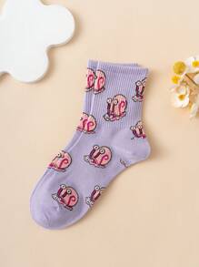 SPONGEBOB 1 pereche de șosete pentru femei, personalizate, drăguțe, cu desene animate SpongeBob din seria melc, model jacquard colorat, până la jumătatea gambei, sport, pentru toate anotimpurile, mărime europeană, confortabile, respirabile, durabile, culori bogate, potrivite pentru purtare zilnică, material premium, nu transpirau