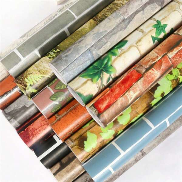 1 Roll Brick Wallpaper Peel And Stick Wallpaper Stone Wallpaper Brick Contact Paper Self-Adhesive Removable Home Decorative Wall Paper For Wall Kitchen Bedroom Living Room Wall Stickers Furniture Renovation DIY Easy To Install 1M/3M/5M/10M Room Decor Wall Decor Living Room Decor