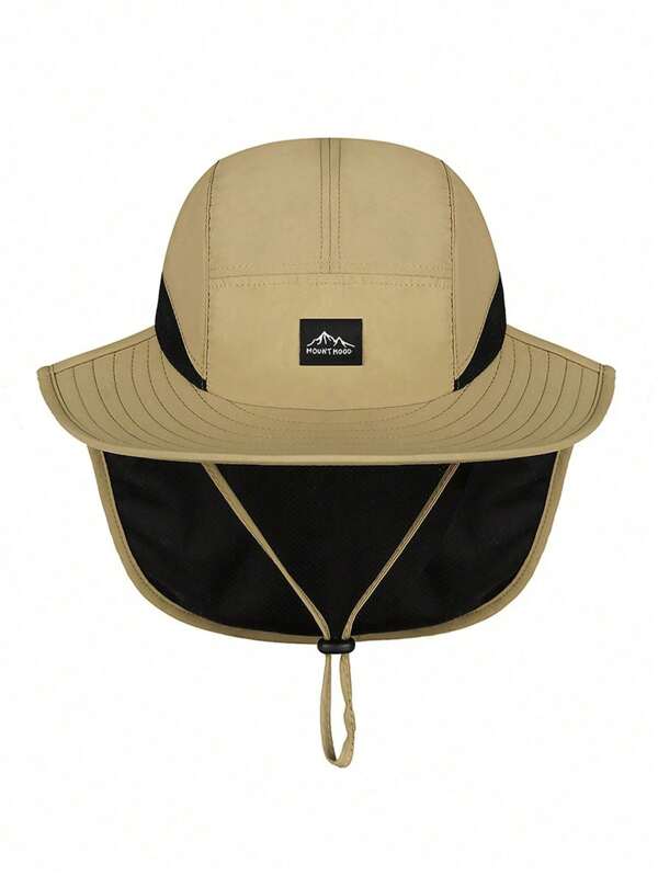 1pc New Type Of Casual Polyester Fabric UV And Windproof Sun Hat, Outdoor Spring And Summer Sun Hat, Bicycle Windproof Hat, Suitable For Outdoor Sun Protection