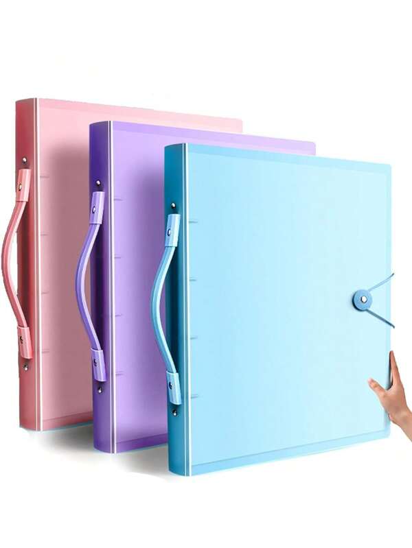 Alça A3 40 Páginas Álbum de Armazenamento de Canvas de Pintura de Diamante com Bolso Transparente, Álbum Organizador de Armazenamento Portátil de Grande Capacidade para Escola e Escritório (Pode Comportar 80 Fotos na Frente e no Verso)