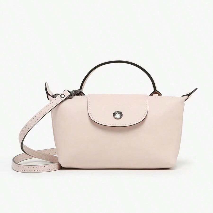 French New Series Cowhide Mini Single Handle Bag Handheld Shoulder Crossbody Dumpling Bag - Nude Pink - View 1
