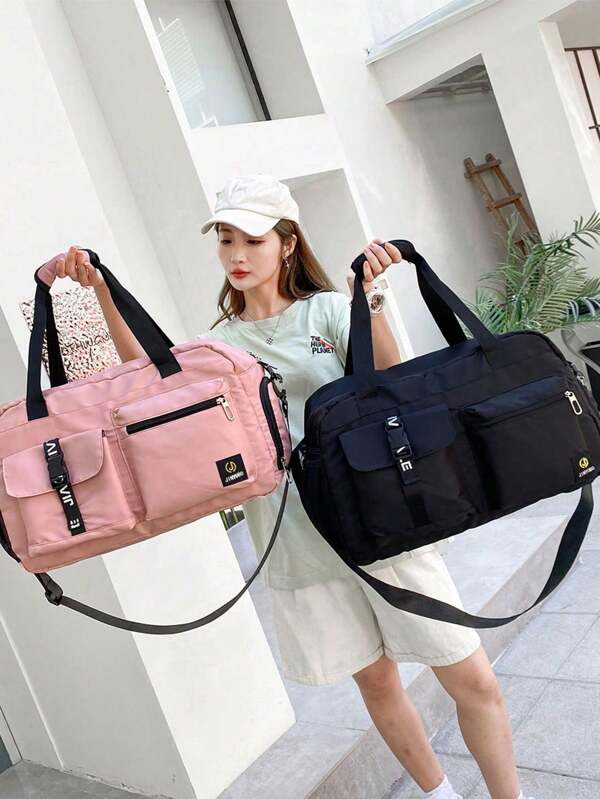 1pc Women Multipurpose Travel Bag, Large Capacity Shoulder Tote Bag, Casual Sports Handbag For Short Trip, Fashionable Women Travel Luggage Bag With Zipper