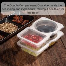 5/10pcs Portable Double Compartment Condiment Containers - Reusable Sauce & Dip Serving Bowls For Travel, Snacks, And Meal Prep (Clear), Dipping Sauce Cups