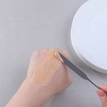 2pcs Professional Makeup Foundation Spatula Set - Includes Stainless Steel Palette Knife And Palette With Ring - Ideal For Applying And Blending Foundation