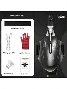 1个2026新款英雄电动蛛网发射器，蜘蛛英雄发射器可吸附在墙上，趣味十足，逼真的蜘蛛网发射器，英雄变身服装玩具，生日礼物，复活节礼物，节日玩具 - 彩色 - 查看 9