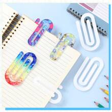 10 Pieces Sublimation Paper Clips Large Size Blank, Acrylic Sublimation Paper Clips Blank, Large And Small Transparent Sublimation Bookmarks DIY Design Thermal Transfer Paper Clips,School Supplies,Back To School