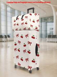 1pc Luggage Cover + 1pc Travel Bag, Plant Pattern Print, Unisex, Durable & Washable, Suitable For Travel, Family Visit Or Outing (Luggage Not Included) - Multicolor - View 26