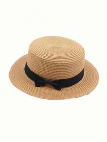 Sombreros de sol para mujer, sombrero de paja tipo boater de ala ancha, plegable y empaquetable para playa, talla ajustable (56-58cm) - Multicolor - Ver 6