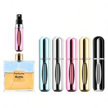 4-Piece Travel Perfume Atomizer Set - 5ml Refillable Leakproof Spray Bottles With Ultra Fine Mist, TSA-Approved Portable Scent Dispenser For Handbag, Gym, Office & Vacation, Silver