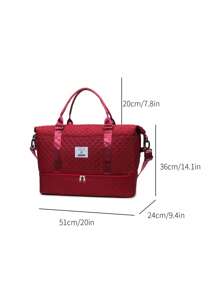 Sac de rangement de bagage élargi bordeaux, léger et pliable, agrandi, sac de voyage/nuit de bagage cabine, sac de week-end, sac d'hôpital