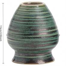 1pc Japanese Kiln-Fired Spiral Matcha Whisk Holder, Handmade Coarse Pottery Vintage Antique Ceramic Tea Accessories, Songhua Dynasty Chanoyu Tea Tools - Multicolor - View 4