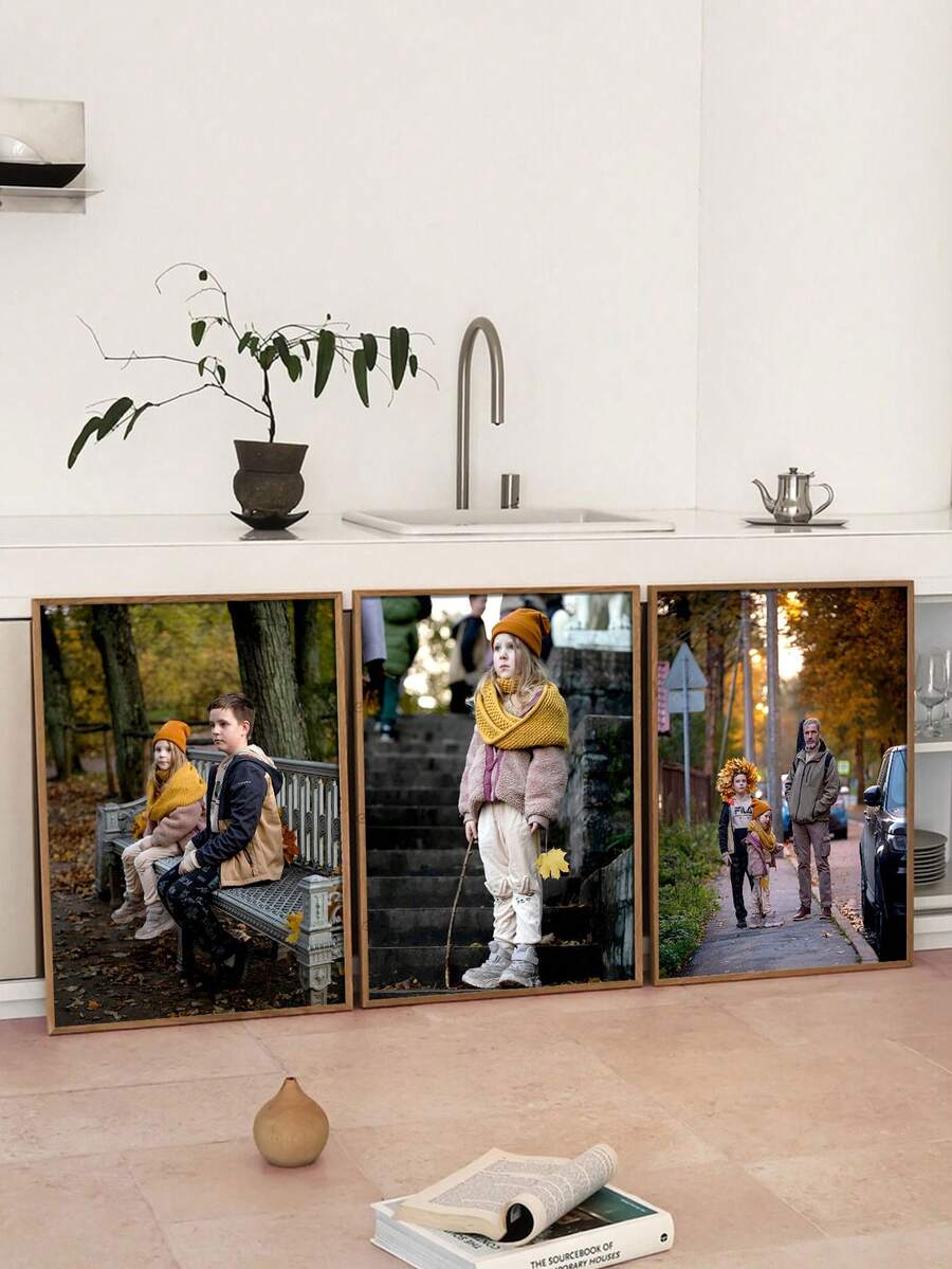 3件套无框帆布墙画,家居装饰,定制礼品,三联海报,厨房装饰 - 彩色 - 查看 1