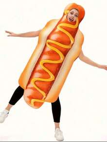 Nezababy 万圣节热狗服装成人趣味食物套装男女化装扮装角色扮演 - 彩色 - 查看 4