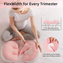 1pc U-Shaped Adjustable Pregnancy Pillow, Multifunctional Maternity Support Cushion For Back, Belly, Legs & Full Body, Soft Polyester Fiber, Suitable For Side Sleeping - Corduroy - View 2