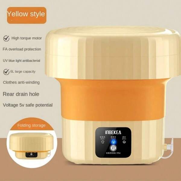 6L Folding Mini Washing Machine Portable Household Dormitory Underwear Socks Washing Machine Baby Clothes Washing Machine,10w
