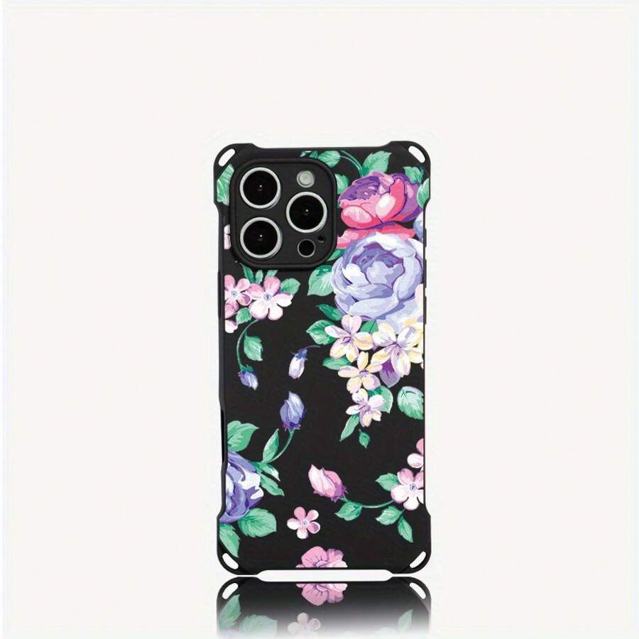 Funda para teléfono (1 unidad). Diseño con estampado floral azul. Incluye orificios para colgar en las cuatro esquinas. Compatible con 16 Plus, 14, 13 Pro, 15 y 12. Funda blanda impresa en TPU. - Colores mixtos 2 - Ver 1