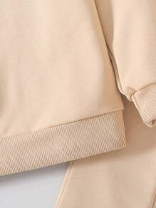 Tween Girls Cartoon Print Crew Neck Sweatshirt & Flare Pants Set - Khaki - View 4