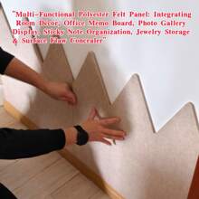 1pc Self-Adhesive Wear-Resistant Anti-Collision Wall Panel, Multi-Purpose Household Creative Wall Sticker, Nordic Minimalist Geometric Wall Decor, Polyester Felt Material Backdrop Cover, Suitable For Bedroom, Office, Classroom Wall Decoration, Reusable Photo Display Board, Memo Bulletin Board