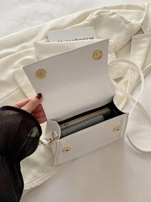 Bolso mini con solapa de color sólido de moda, bolso cruzado para el hombro para damas, adecuado para compras, carteras, estudiantes universitarios, recién llegados y ejecutivos. Perfectos para oficina, universidad, trabajo, negocios, desplazamientos, actividades al aire libre, viajes y excursiones.