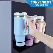 LAN 2 Pack Magnetic Cup Holder For Stanley 30 40 Oz Water Bottle Tumbler Organizer Holder Heavy Duty For Fridge Compatible With Stanley Cup AccessoriesGS4835 - màu đen - Xem 5