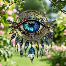 1 pezzo Decorazione in acrilico a 2D piatto con occhio di diavolo e cattura-sole, decorazione da esterno creativa, decorazione per casa, perfetta per decorare stanze, camere da letto, finestre, caffè, regalo ideale per famiglia e amici. - Catena porta-tag in acrilico - Visualizzare 3