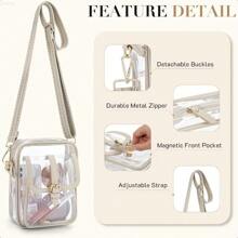 Missnine Clear Bag Stadium Approved PVC Crossbody Purse For Women Transparent Shoulder Concert Bag With Guitar Strap