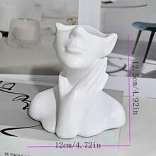 1 pieza Jarrón de resina de arte humanístico con flor, adecuado para decoración de boda, Día de San Valentín, Halloween, ornamento multifuncional, artesanía, decoración de jardín