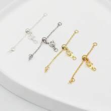 2pcs Heart-Shaped Extender Chain, Copper Adjustable Extensible Chain Connector For DIY Jewelry Making, Used For Necklaces, Anklets, Key Chains