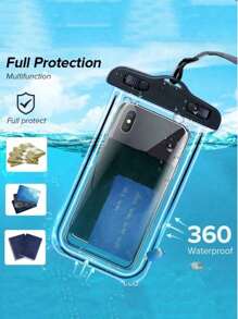 1 pieza Bolsa impermeable universal para teléfono, Funda impermeable para teléfono, Adecuada para iPhone 14, 13, 12, 11Pro Max, XS Plus y Galaxy S22, S23 y otros teléfonos móviles de 7.0 pulgadas o menos, Bolsa impermeable 3D para teléfono móvil, Compatible con iPhone 5/3/2/1 y otros modelos de teléfonos móviles, Adecuada para natación, buceo, rafting y otros deportes acuáticos, Funda para teléfono móvil, Billetera, Adecuada para deportes al aire libre, vacaciones de verano, viajes a la playa, piscina de resort