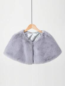 1 Piece Of Women's Milk White Faux Fur Fox Fur Shawl Cape Party Wedding Dress, Paired With A Short Cloak Jacket For Autumn And Winter Warmth Holiday Gift Warm Plush Shawl - Multicolor - View 9