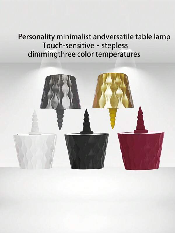 1 pièce Veilleuse LED, Lampe de bouteille enfichable, Lampe de table rechargeable par USB, Variation continue de l'intensité, 3 modes de couleur, Lampe de bureau décorative à motif vague pour ambiance intérieure et extérieure