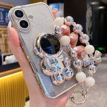 [宇航员手环] 太空舱防震/TPU 硅胶软边女式/男式高级保护壳，带防尘孔，加厚边缘，豪华手机壳适用于三星和 [太空舱防震 + TPU 硅胶软边 PC 硬壳全覆盖女式/男式高级保护壳带支架] 适用于 OPPO A5X/C1/2345678/9/987654321，OPPO 防水防摔防刮 - 銀色 - 查看 1