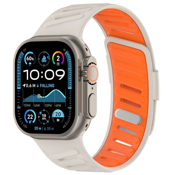 1 pièce Bracelet de montre silicone bicolore unisexe compatible avec 38mm/40mm/41mm/42mm/44mm/45mm/49mm Ultra2/SE/9/8/7/6/5/4/3/2/1