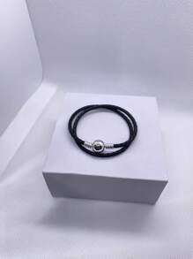 1 pièce Bracelet  rond à boucle de charme de haute qualité pour femmes, convient pour le port quotidien, compatible avec les perles de charme, cadeau parfait pour Noël et la Saint-Valentin